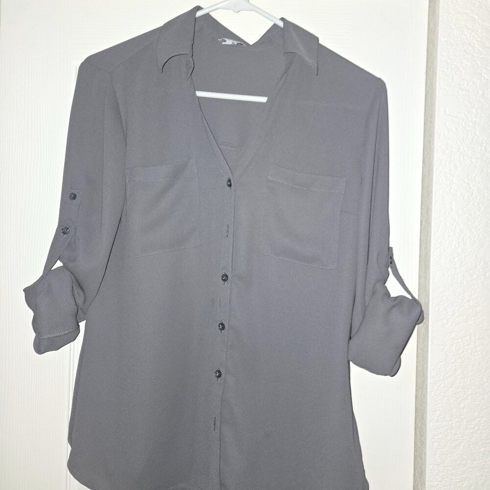Gray Long sleeve blouse